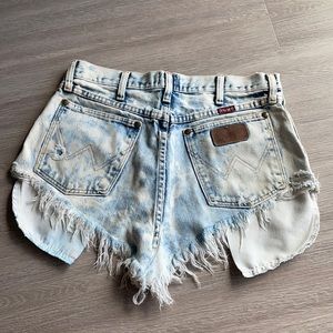 Distressed wrangler shorts